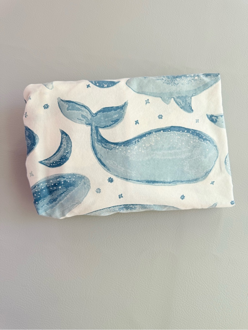 Crane Baby Caspian Whale Moon Blue Crib Sheet Nursery Room